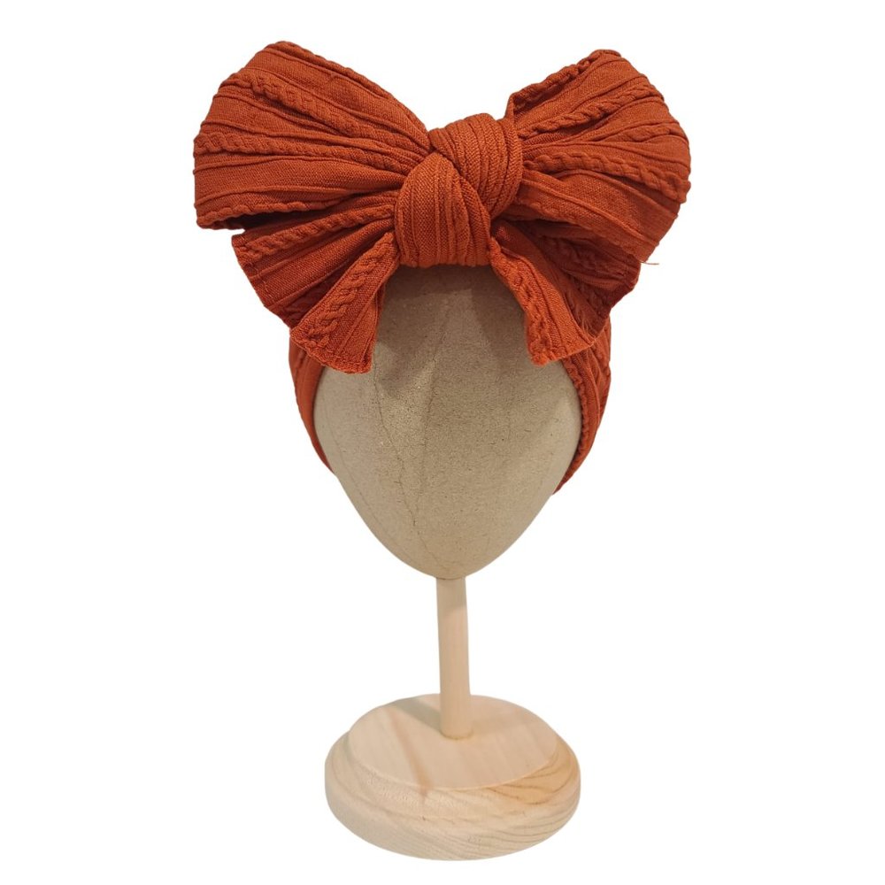 Emmy Nylon Elastic Bowknot Hairband, Rust